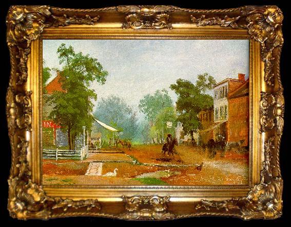 framed  Frank Buscher Village Street in Woodstock, Virginia, ta009-2